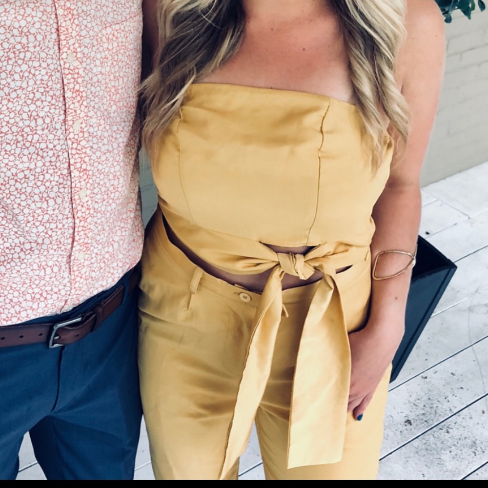 Mustard color pant and top set